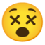 szédülő arc Emoji (Google)