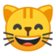 Grinning Cat Face With Smiling Eyes Emoji (Google)