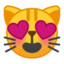 Smiling Cat Face With Heart-Eyes Emoji (Google)