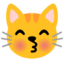 tête de chat qui fait un bisou Emoji (Google)