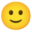 față ușor zâmbitoare Emoji (Google)