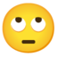 ko‘zlarini aylantirayotgan yuz Emoji (Google)