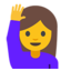 Person Raising Hand Emoji (Google)
