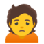 paniuręs žmogus Emoji (Google)