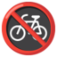 segnale di divieto di transito delle biciclette Emoji (Google)