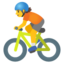 fietsende persoon Emoji (Google)