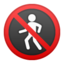No Pedestrians Emoji (Google)