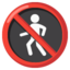 No Pedestrians Emoji (Google)