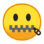 Zipper-Mouth Face Emoji (Google)