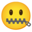 twarz z zamkiem błyskawicznym na ustach Emoji (Google)