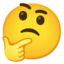 o‘ylayotgan yuz Emoji (Google)