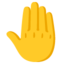 erhobene Hand von hinten Emoji (Google)