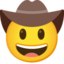 visage avec chapeau de cowboy Emoji (Google)