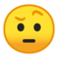 Face With Raised Eyebrow Emoji (Google)