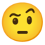 Gesicht mit hochgezogenen Augenbrauen Emoji (Google)