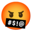 Gesicht mit Symbolen über dem Mund Emoji (Google)