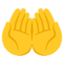 mani unite in alto Emoji (Google)