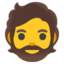 persoon met baard Emoji (Google)