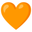 hjärta i orange Emoji (Google)