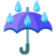 Regenschirm im Regen Emoji (Google)