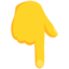 dorso da mão com dedo indicador apontando para baixo Emoji (Messenger)