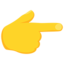 dłoń z palcem wskazującym w prawo Emoji (Messenger)