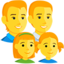 família: homem, homem, menina e menina Emoji (Messenger)