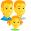 familie: bărbat, bărbat, fată Emoji (Messenger)