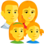 famille : homme, femme, fille et fille Emoji (Messenger)