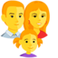 famille : homme, femme et fille Emoji (Messenger)