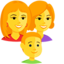 Family: Woman, Woman, Boy Emoji (Messenger)