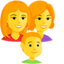 família: mulher, mulher e menino Emoji (Messenger)