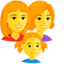 gezin: vrouw, vrouw, meisje Emoji (Messenger)