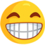 muka berseri-seri dengan mata tersenyum Emoji (Messenger)