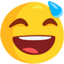 ubuso obumoyizelayo obuvule umlomo nomjuluko obandayo Emoji (Messenger)