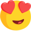 mosolygó arc szív alakú szemmel Emoji (Messenger)