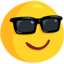 lachend gezicht met zonnebril Emoji (Messenger)