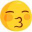 csókoló arc lehunyt szemmel Emoji (Messenger)