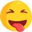 față cu limba scoasă și ochii întredeschiși Emoji (Messenger)