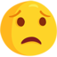 susirūpinęs veidas Emoji (Messenger)