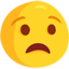 udręczona twarz Emoji (Messenger)