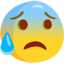 Anxious Face With Sweat Emoji (Messenger)