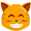 grijnzend kattengezicht met lachende ogen Emoji (Messenger)