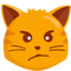 susiraukusios katės snukutis Emoji (Messenger)