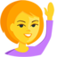 osoba podnosząca rękę Emoji (Messenger)