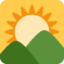 alba sulle montagne Emoji (Twitter, TweetDeck)