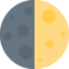 primo quarto di luna Emoji (Twitter, TweetDeck)