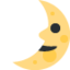 First Quarter Moon Face Emoji (Twitter, TweetDeck)