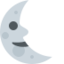 Last Quarter Moon Face Emoji (Twitter, TweetDeck)