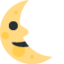 Last Quarter Moon Face Emoji (Twitter, TweetDeck)